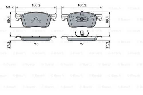 Колодки тормозные дисковые BOSCH 0986424436