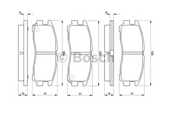 Комплект тормозных колодок дискового тормоза BOSCH 0986424467