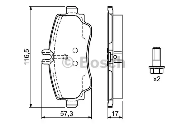 Комплект тормозных колодок дискового тормоза BOSCH 0986424470