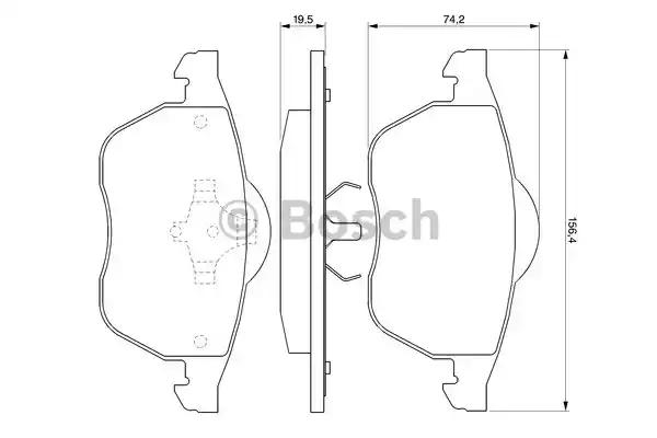 Комплект тормозных колодок дискового тормоза BOSCH 0986424481
