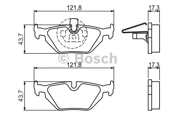 Комплект тормозных колодок дискового тормоза BOSCH 0986424484