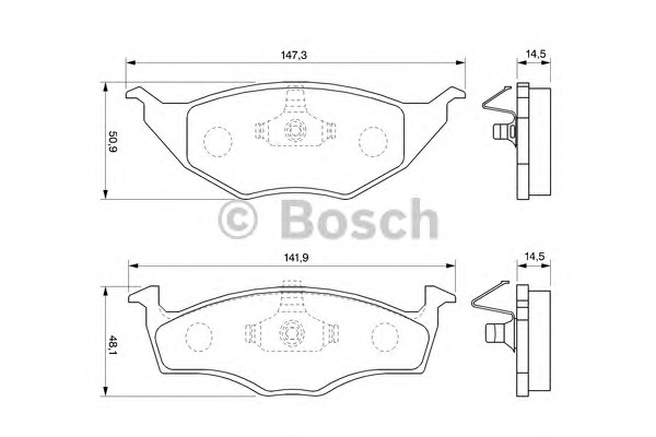 Комплект тормозных колодок дискового тормоза BOSCH 0986424502