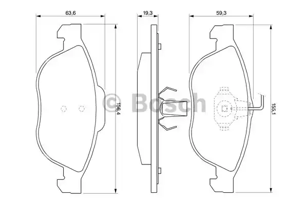 Комплект тормозных колодок дискового тормоза BOSCH 0986424507