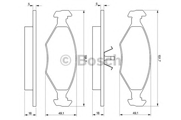 Колодки тормозные дисковые BOSCH 0986424514