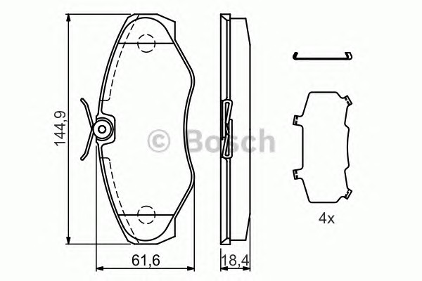 Комплект тормозных колодок дискового тормоза BOSCH 0986424531