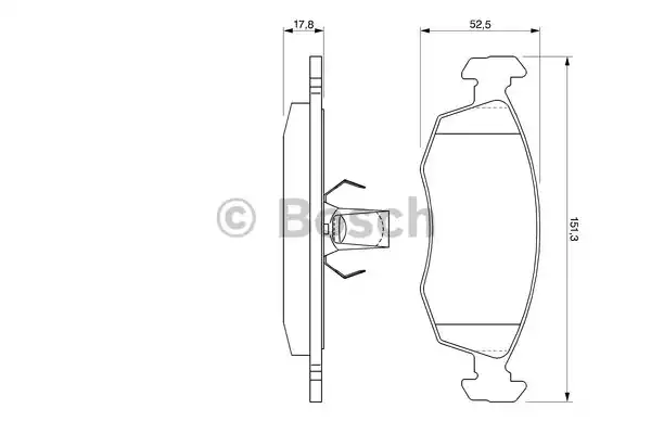 Комплект тормозных колодок дискового тормоза BOSCH 0986424554