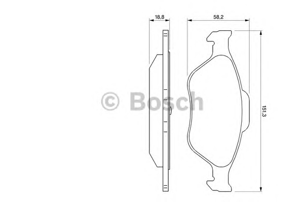 Комплект тормозных колодок дискового тормоза BOSCH 0986424558