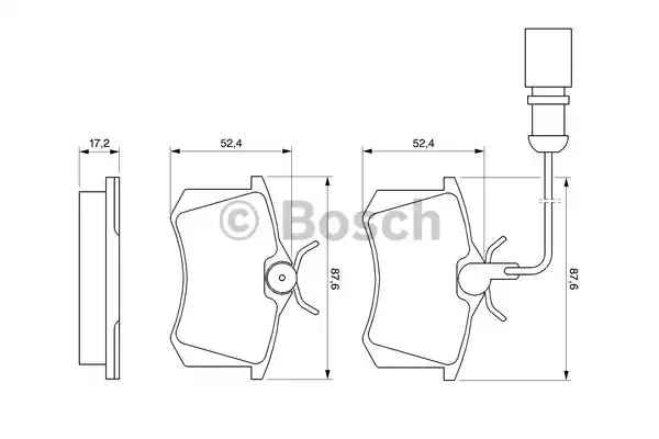 Комплект тормозных колодок дискового тормоза BOSCH 0986424559