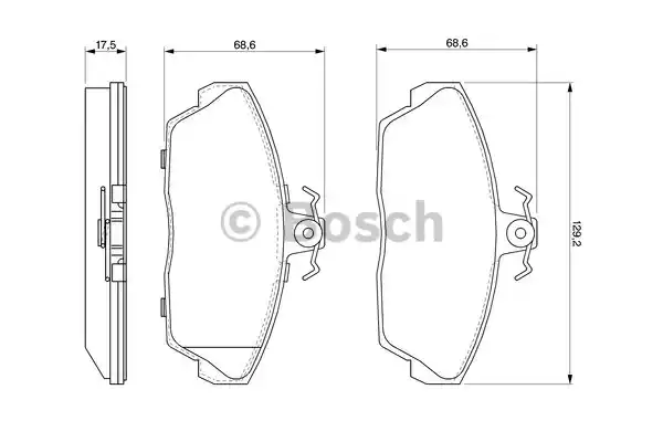 Комплект тормозных колодок дискового тормоза BOSCH 0986424566