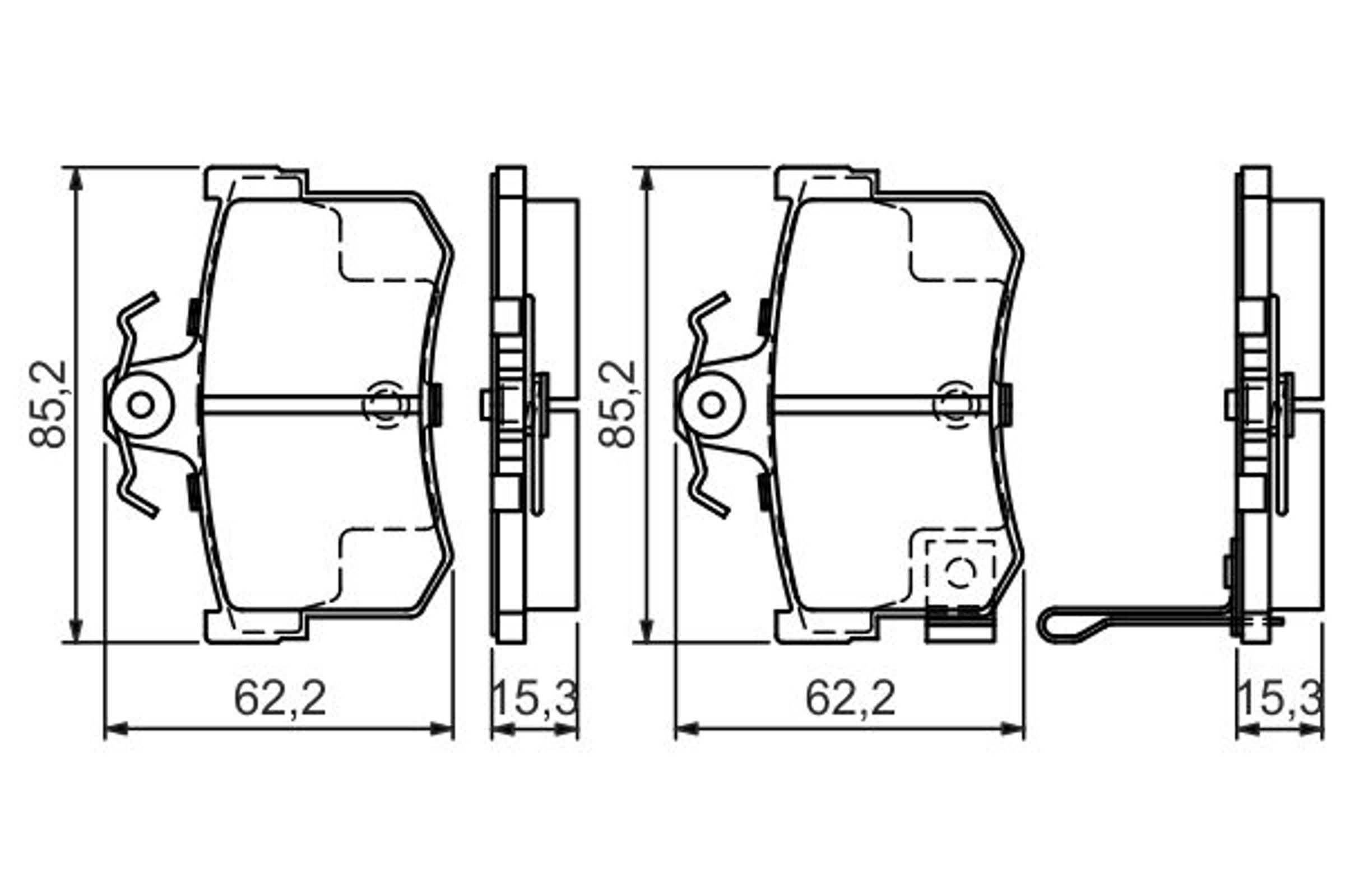 Колодки тормозные дисковые BOSCH 0986424568