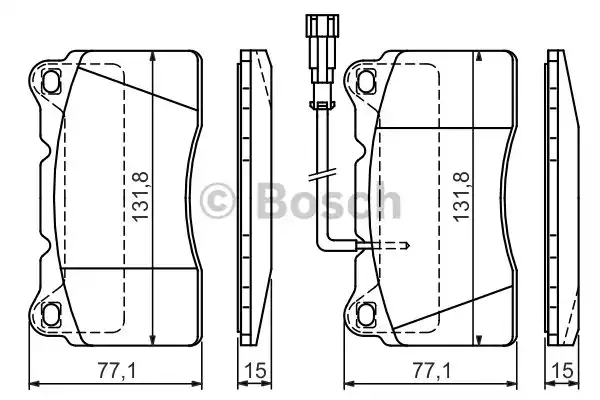 Комплект тормозных колодок дискового тормоза BOSCH 0986424577