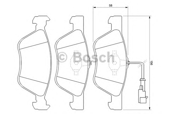 Комплект тормозных колодок дискового тормоза BOSCH 0986424578