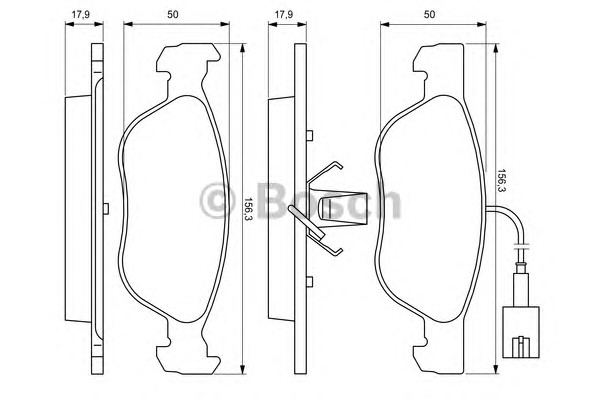 Комплект тормозных колодок дискового тормоза BOSCH 0986424593