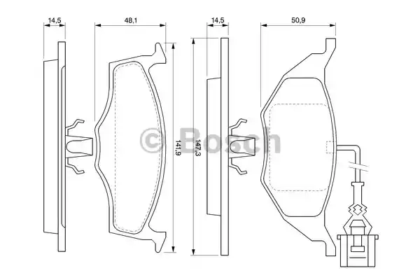 Комплект тормозных колодок дискового тормоза BOSCH 0986424632