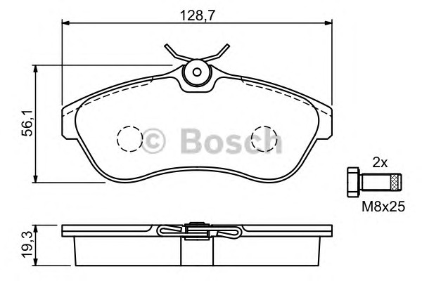 Комплект тормозных колодок дискового тормоза BOSCH 0986424635