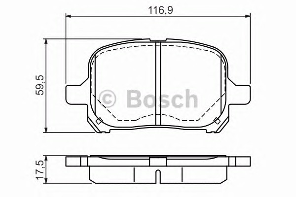 Комплект тормозных колодок дискового тормоза BOSCH 0986424639