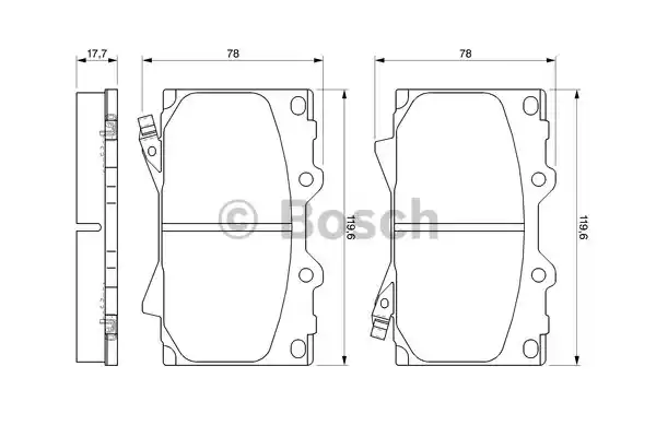 Комплект тормозных колодок дискового тормоза BOSCH 0986424640