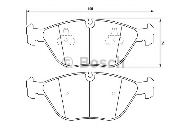 Комплект тормозных колодок дискового тормоза BOSCH 0986424649