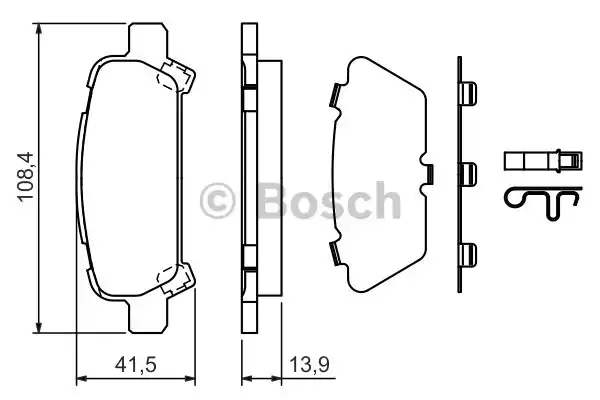 Комплект тормозных колодок дискового тормоза BOSCH 0986424650