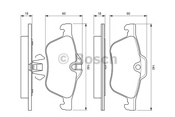 Комплект тормозных колодок дискового тормоза BOSCH 0986424652