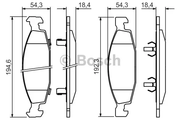 Комплект тормозных колодок дискового тормоза BOSCH 0986424666
