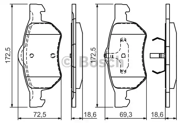 Комплект тормозных колодок дискового тормоза BOSCH 0986424668