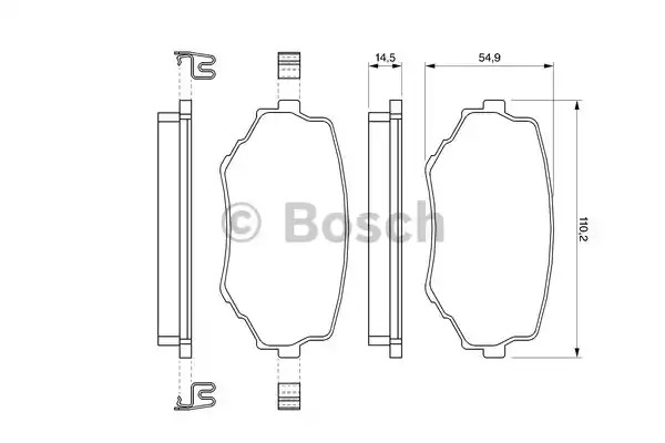 Комплект тормозных колодок дискового тормоза BOSCH 0986424669