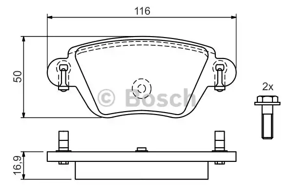 Комплект тормозных колодок дискового тормоза BOSCH 0986424671