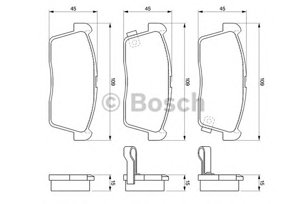 Комплект тормозных колодок дискового тормоза BOSCH 0986424695