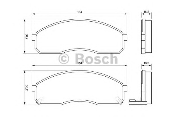 Комплект тормозных колодок дискового тормоза BOSCH 0986424714
