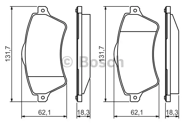 Комплект тормозных колодок дискового тормоза BOSCH 0986424721