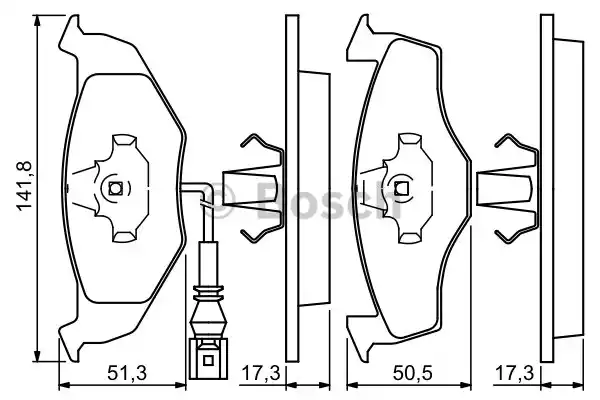 Комплект тормозных колодок дискового тормоза BOSCH 0986424723