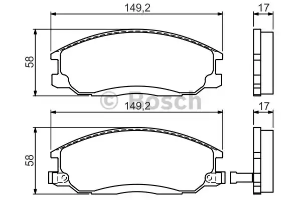 Комплект тормозных колодок дискового тормоза BOSCH 0986424729