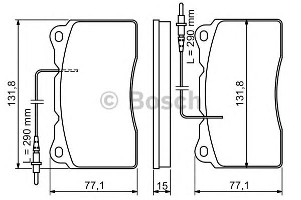Комплект тормозных колодок дискового тормоза BOSCH 0986424738