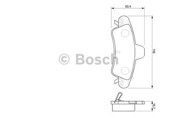 Комплект тормозных колодок дискового тормоза BOSCH 0986424744