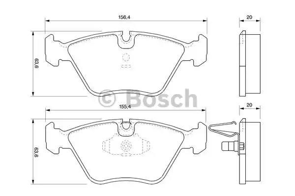 Комплект тормозных колодок дискового тормоза BOSCH 0986424767
