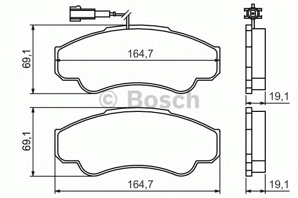 Комплект тормозных колодок дискового тормоза BOSCH 0986424769
