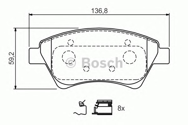 Комплект тормозных колодок дискового тормоза BOSCH 0986424785
