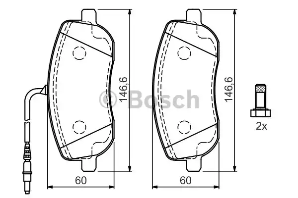Комплект тормозных колодок дискового тормоза BOSCH 0986424789