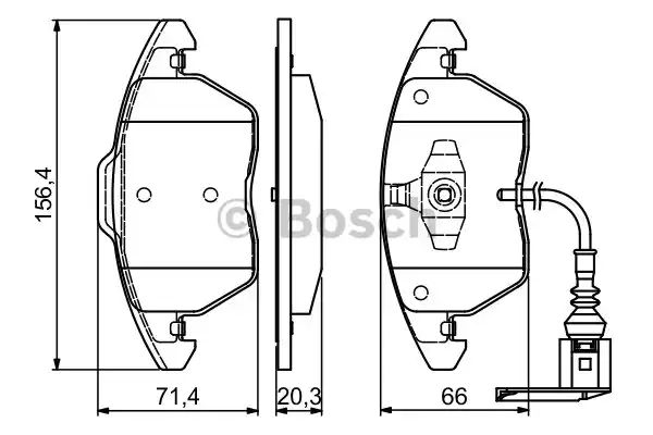 Комплект тормозных колодок дискового тормоза BOSCH 0986424797