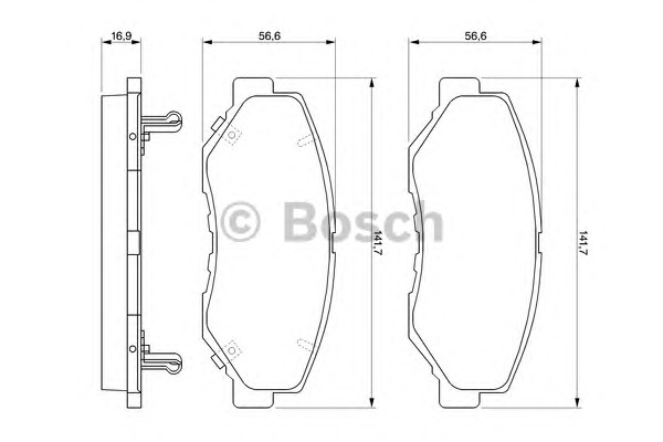 Комплект тормозных колодок дискового тормоза BOSCH 0986424809