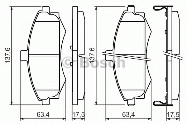 Комплект тормозных колодок дискового тормоза BOSCH 0986424810