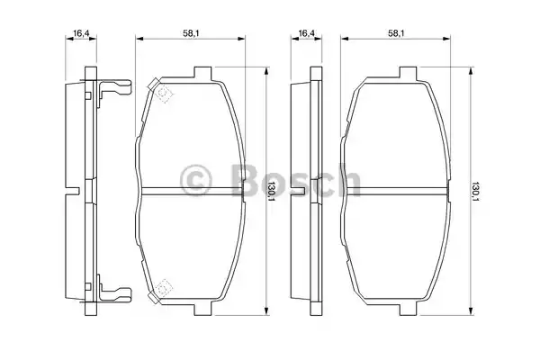 Комплект тормозных колодок дискового тормоза BOSCH 0986424811