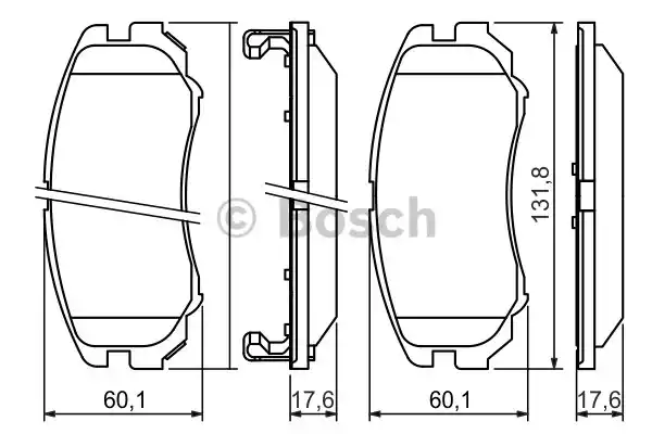 Комплект тормозных колодок дискового тормоза BOSCH 0986424815