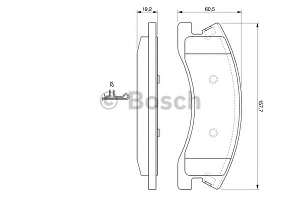 Комплект тормозных колодок дискового тормоза BOSCH 0986424823