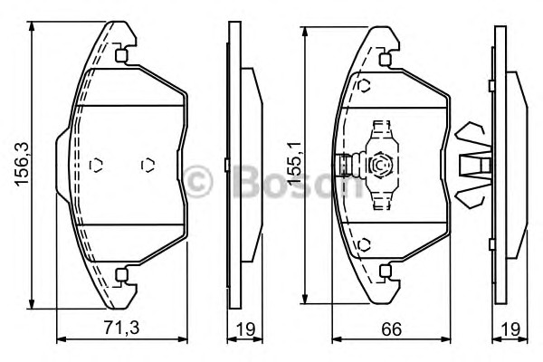Комплект тормозных колодок дискового тормоза BOSCH 0986424825