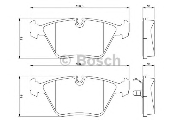 Комплект тормозных колодок дискового тормоза BOSCH 0986424828