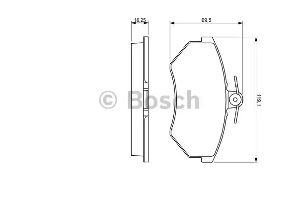 Комплект тормозных колодок дискового тормоза BOSCH 0986460943