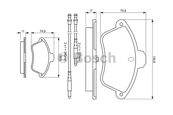 Колодки тормозные дисковые BOSCH 0986460957