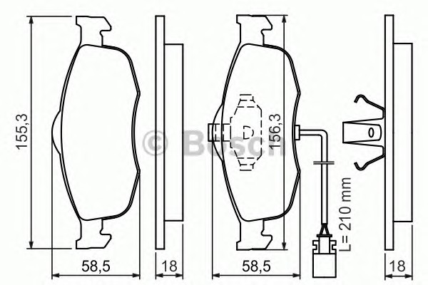 Комплект тормозных колодок дискового тормоза BOSCH 0986460971
